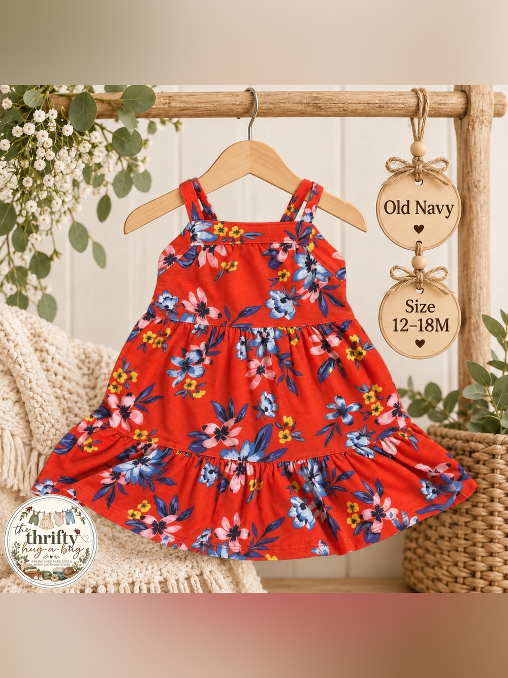 Old Navy Baby Floral Tiered Dress | 12–18M 🌺❤️